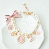 Pet Bow Pearl Collar