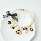 Pet Bow Pearl Collar